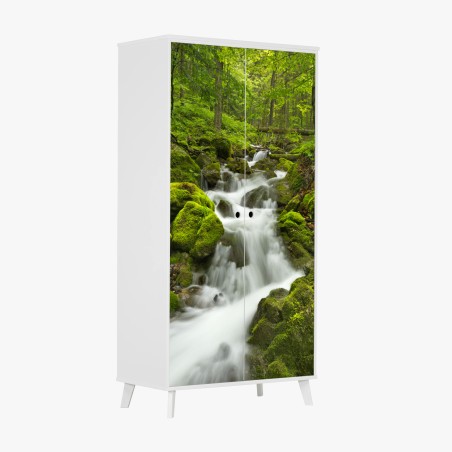 Schrankaufkleber moosiger wasserfall – Wallnifity®