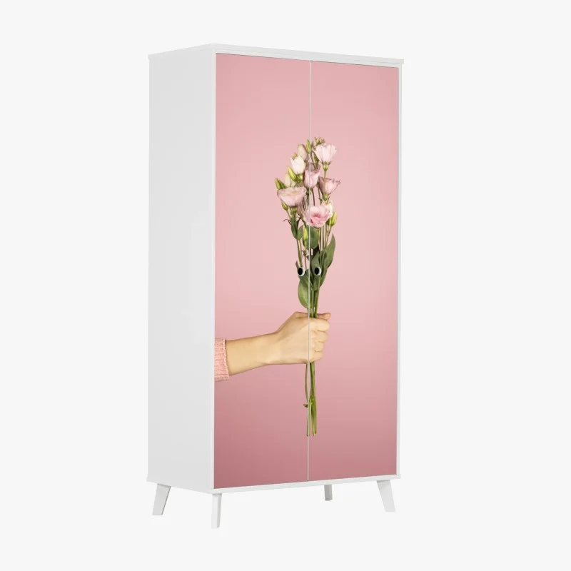 Schrankaufkleber zarter rosa eustoma-strauß