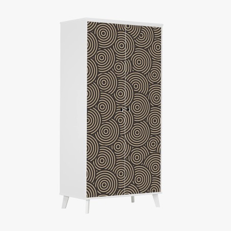 Schrankaufkleber retro konzentrische kreise muster – Wallnifity®