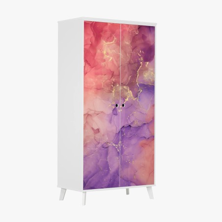 Schrankaufkleber ätherische rosa und lila marmoroptik – Wallnifity®