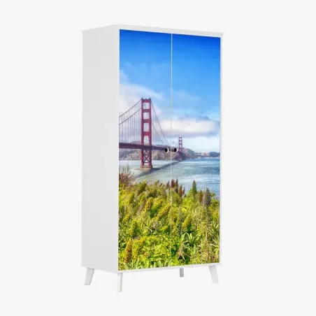 Schrankaufkleber Golden Gate über der Bucht von San Francisco – Wallnifity®