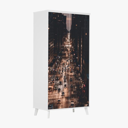 Schrankaufkleber Manhattan nächtliche avenue – Wallnifity®