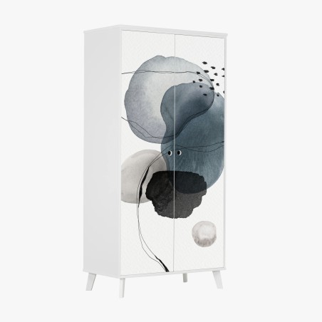 Schrankaufkleber ruhige blaue aquarellkugeln – Wallnifity®