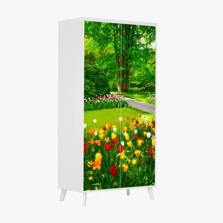 Schrankaufkleber lebendiger tulpengarten in Keukenhof – Wallnifity®