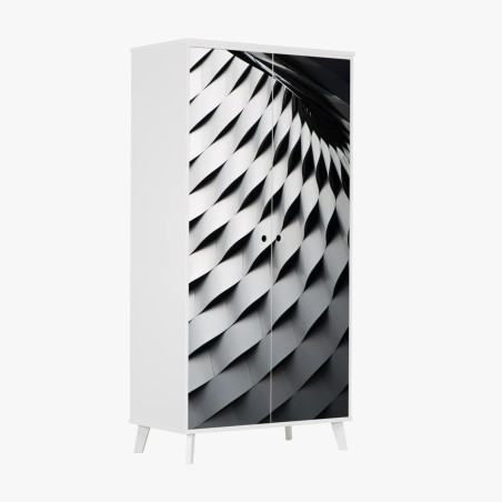 Schrankaufkleber monochromes geometrisches metallmuster – Wallnifity®