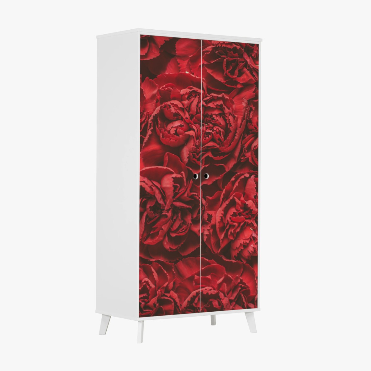 Schrankaufkleber vintage rote nelken blumenmuster – Wallnifity®
