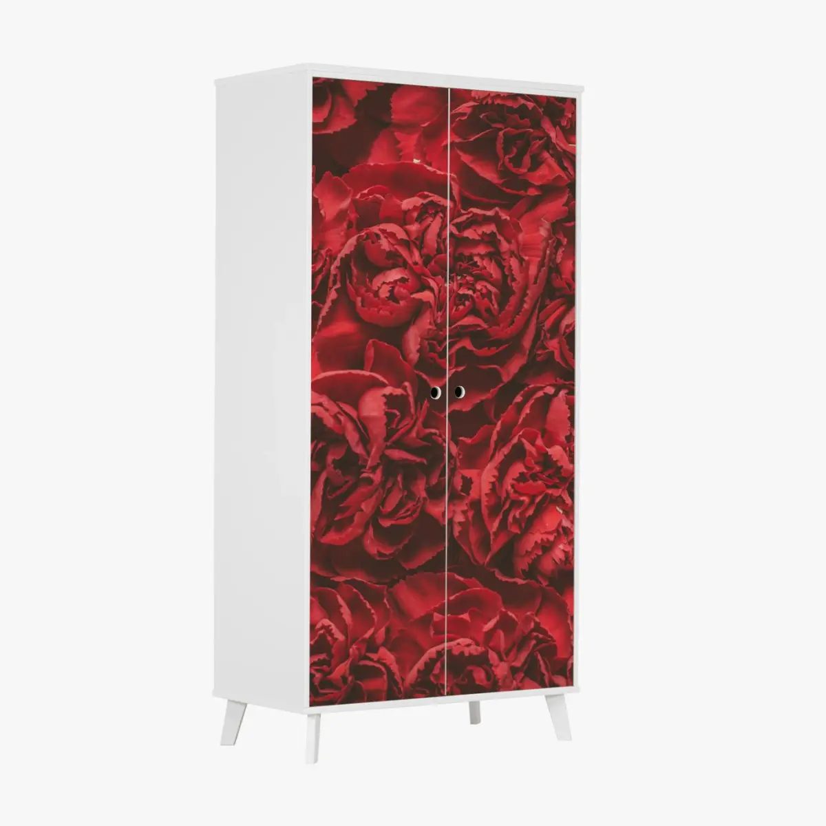 Schrankaufkleber vintage rote nelken blumenmuster – Wallnifity®