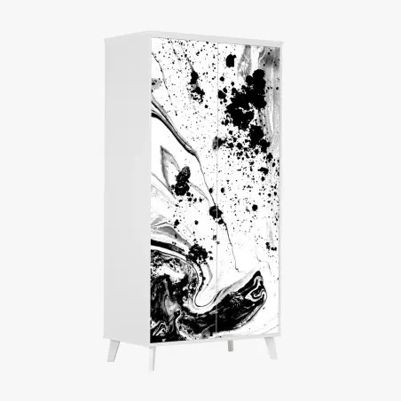Schrankaufkleber monochromes marmormuster abstrakt – Wallnifity®