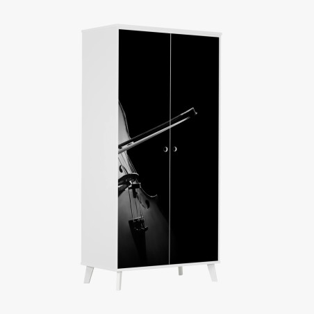 Schrankaufkleber elegantes cello in monochrom – Wallnifity®