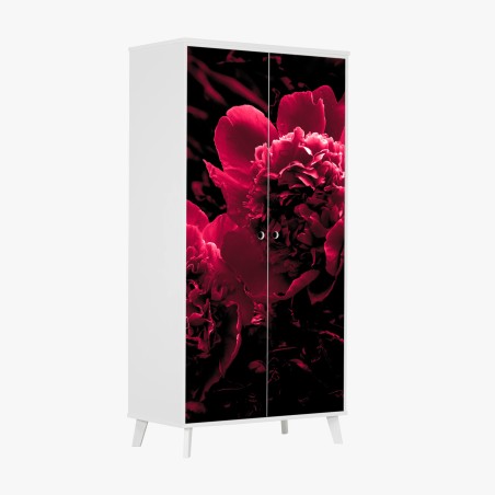 Schrankaufkleber stimmungsvolle rosa pfingstrosen – Wallnifity®