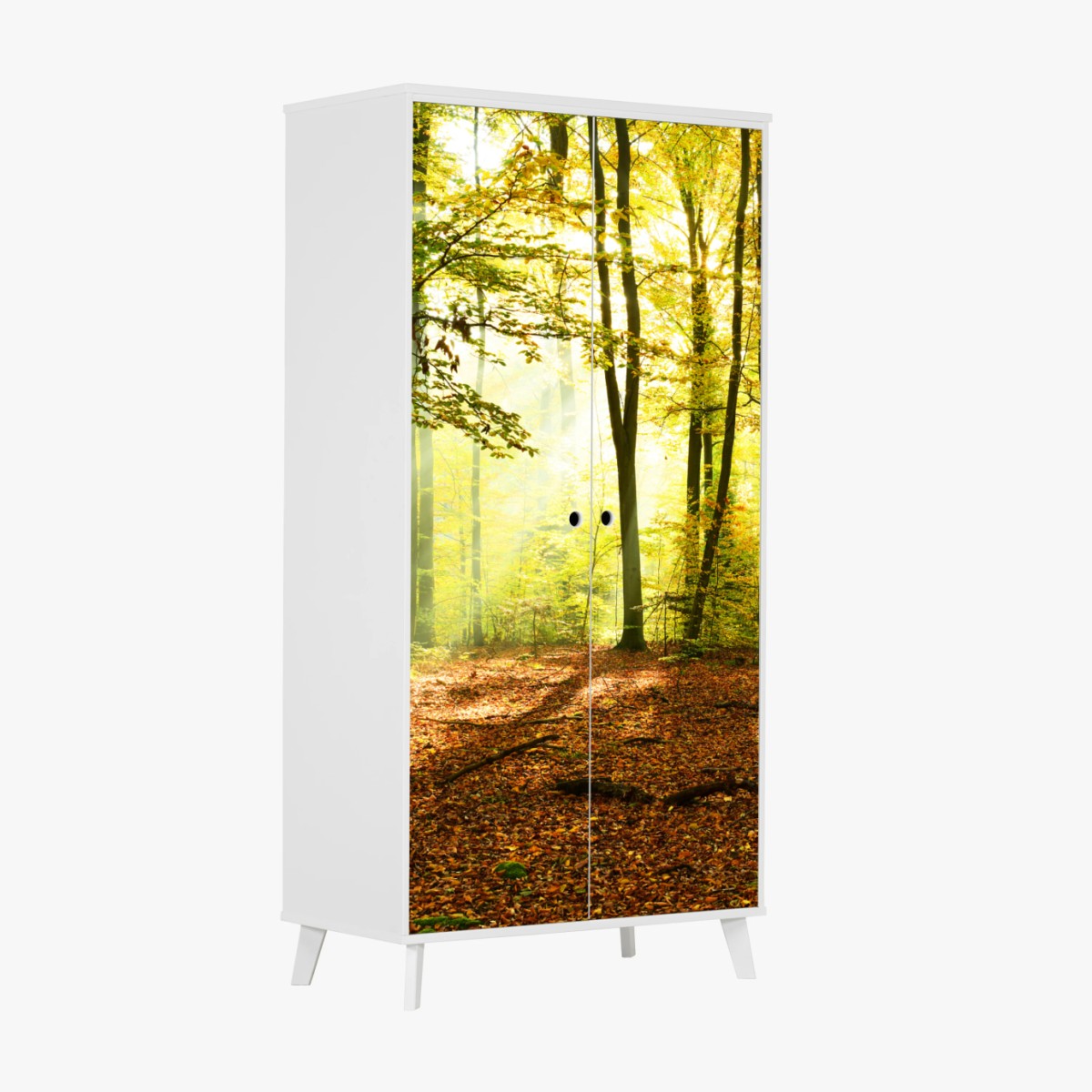 Schrankaufkleber goldener herbstwald am morgen – Wallnifity®