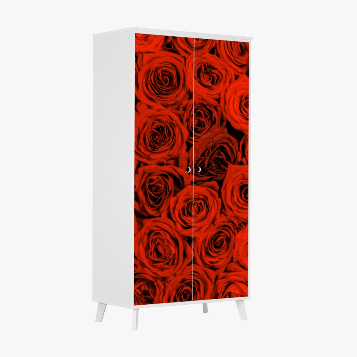 Schrankaufkleber prächtiger strauß roter rosen – Wallnifity®