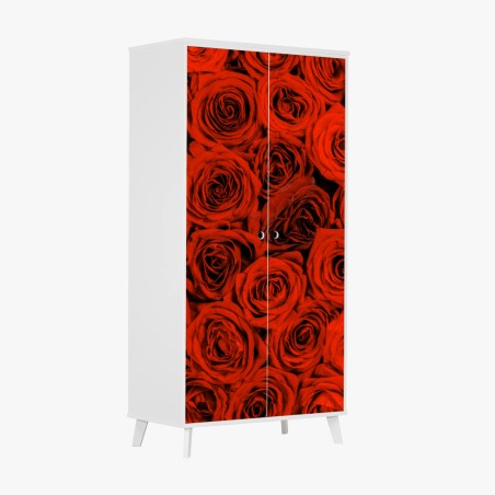 Schrankaufkleber prächtiger strauß roter rosen – Wallnifity®
