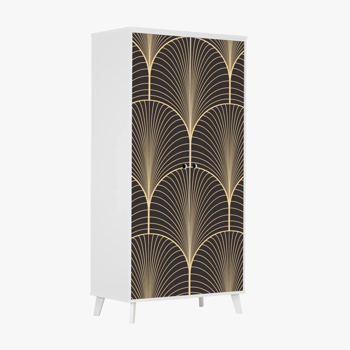 Schrankaufkleber art deco goldenes fächermuster – Wallnifity® Schrankaufkleber art deco goldenes fächermuster – Wallnifity®