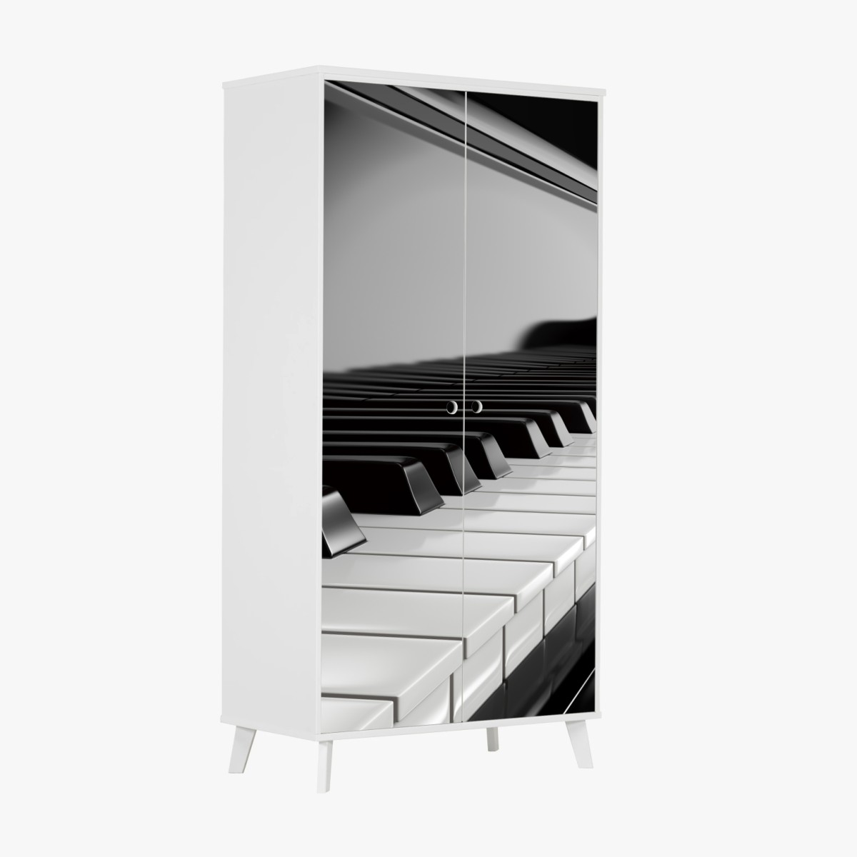 Schrankaufkleber elegante schwarzweiß klaviertasten – Wallnifity®