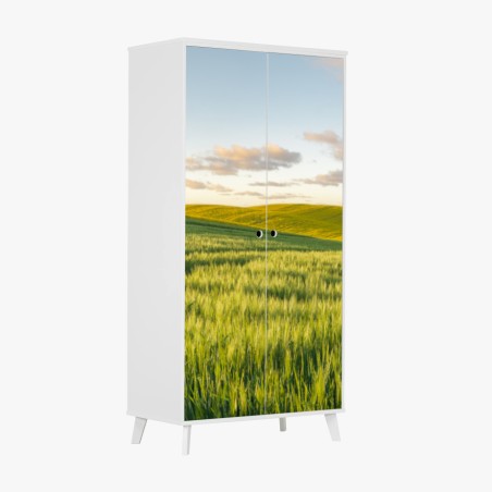 Schrankaufkleber ruhige grüne wiesen panorama – Wallnifity®