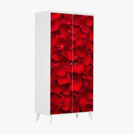 Schrankaufkleber rote rosenblätter hintergrund – Wallnifity®