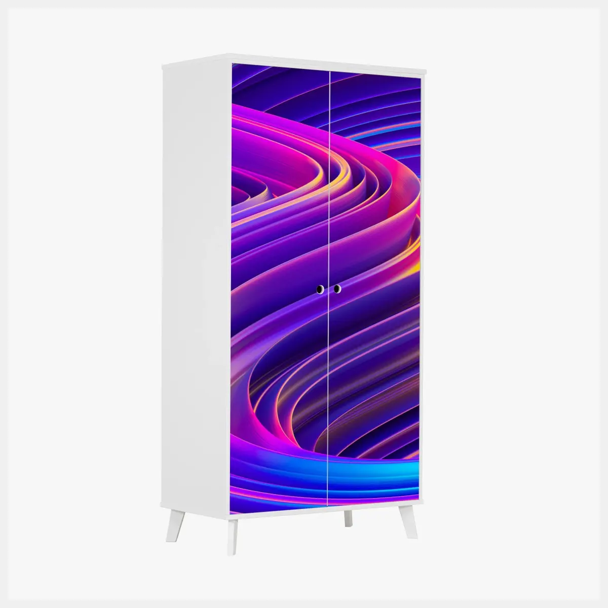 Schrankaufkleber leuchtender lila 3d bandwirbel – Wallnifity®
