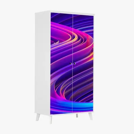 Schrankaufkleber leuchtender lila 3d bandwirbel – Wallnifity®