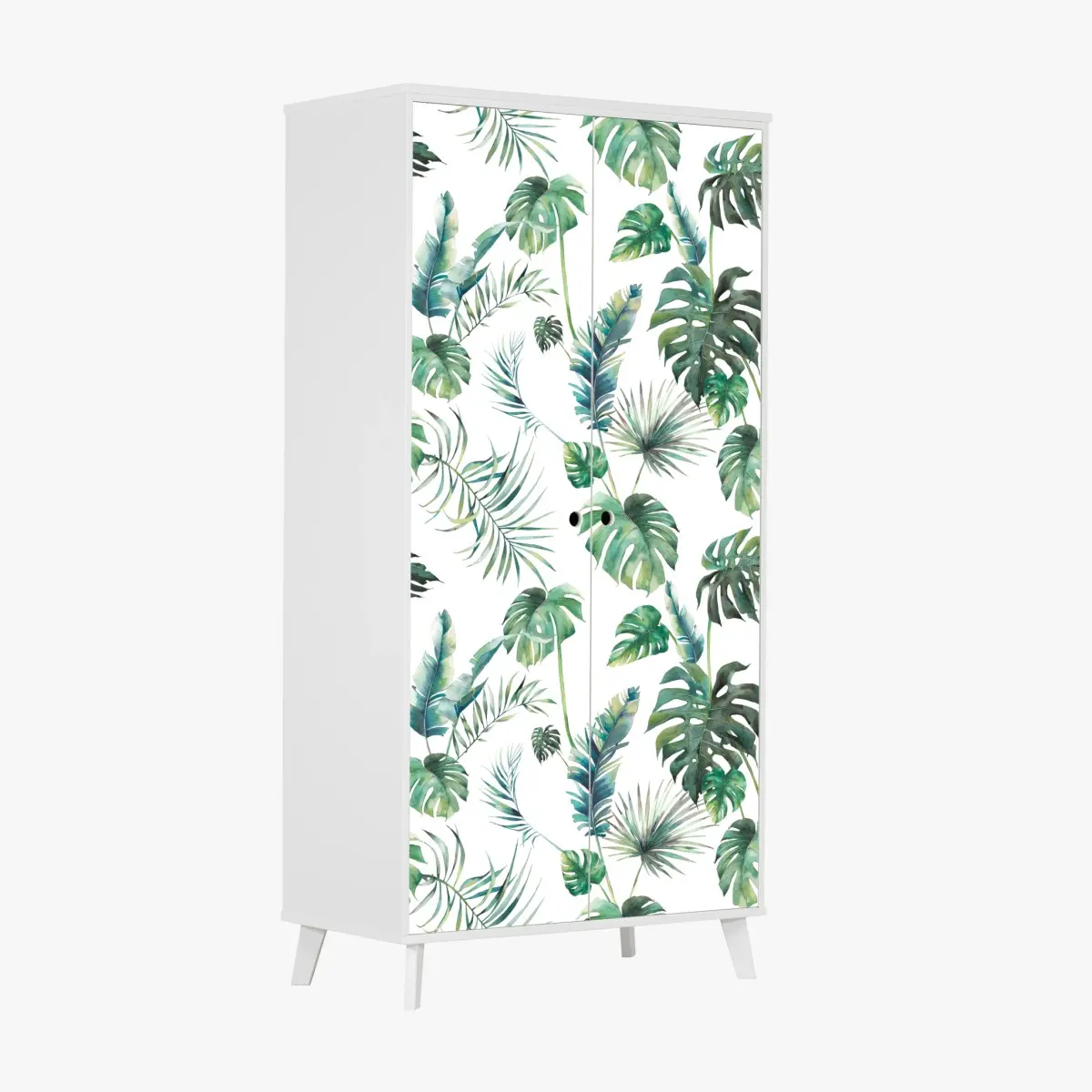 Schrankaufkleber aquarell tropische blätter muster – Wallnifity®