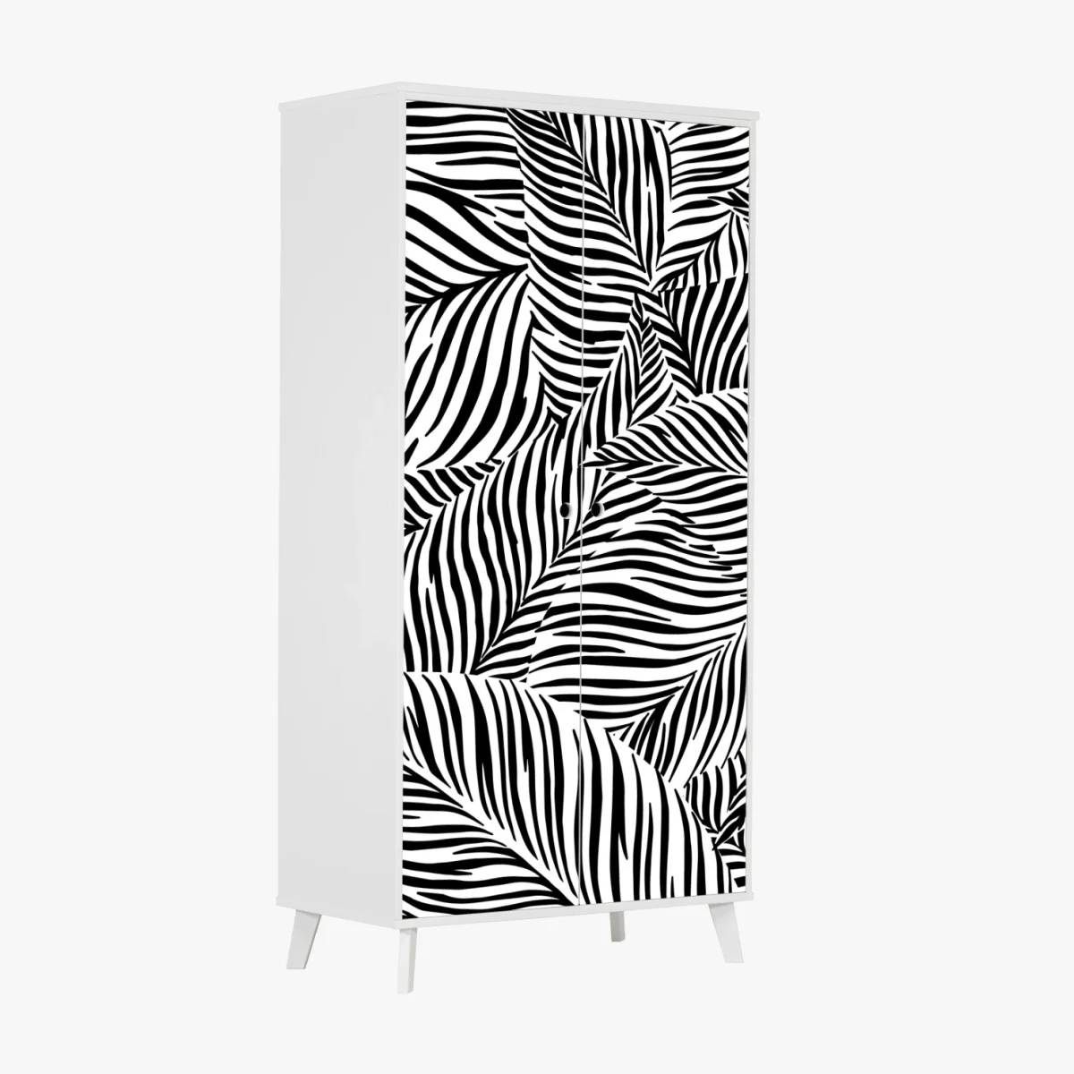 Schrankaufkleber monochromes tropisches blattmuster – Wallnifity® Schrankaufkleber monochromes tropisches blattmuster – Wallnifity®