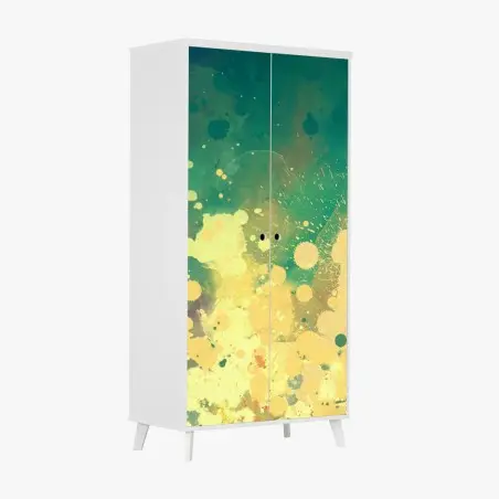 Schrankaufkleber türkiser aquarellausbruch abstrakt – Wallnifity®
