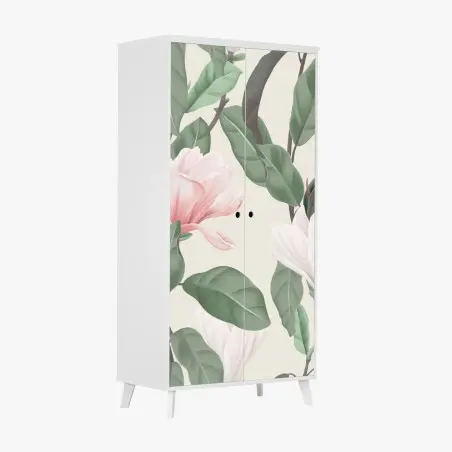 Schrankaufkleber pastell magnolienmuster – Wallnifity®
