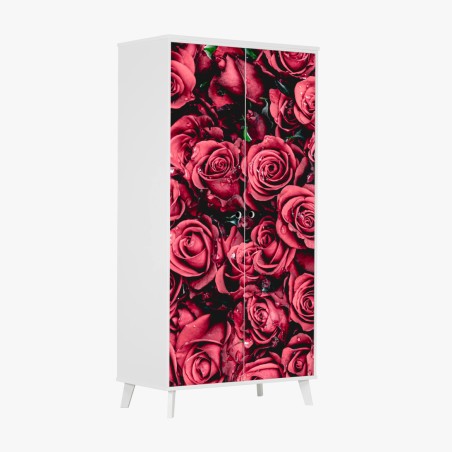 Schrankaufkleber pralle rote rosen wandbild – Wallnifity®