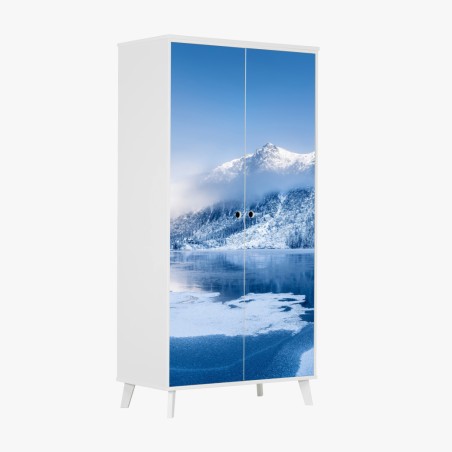 Schrankaufkleber ruhiges winterpanorama der Alpen – Wallnifity®