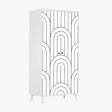 Schrankaufkleber monochromes bogenmuster – Wallnifity®