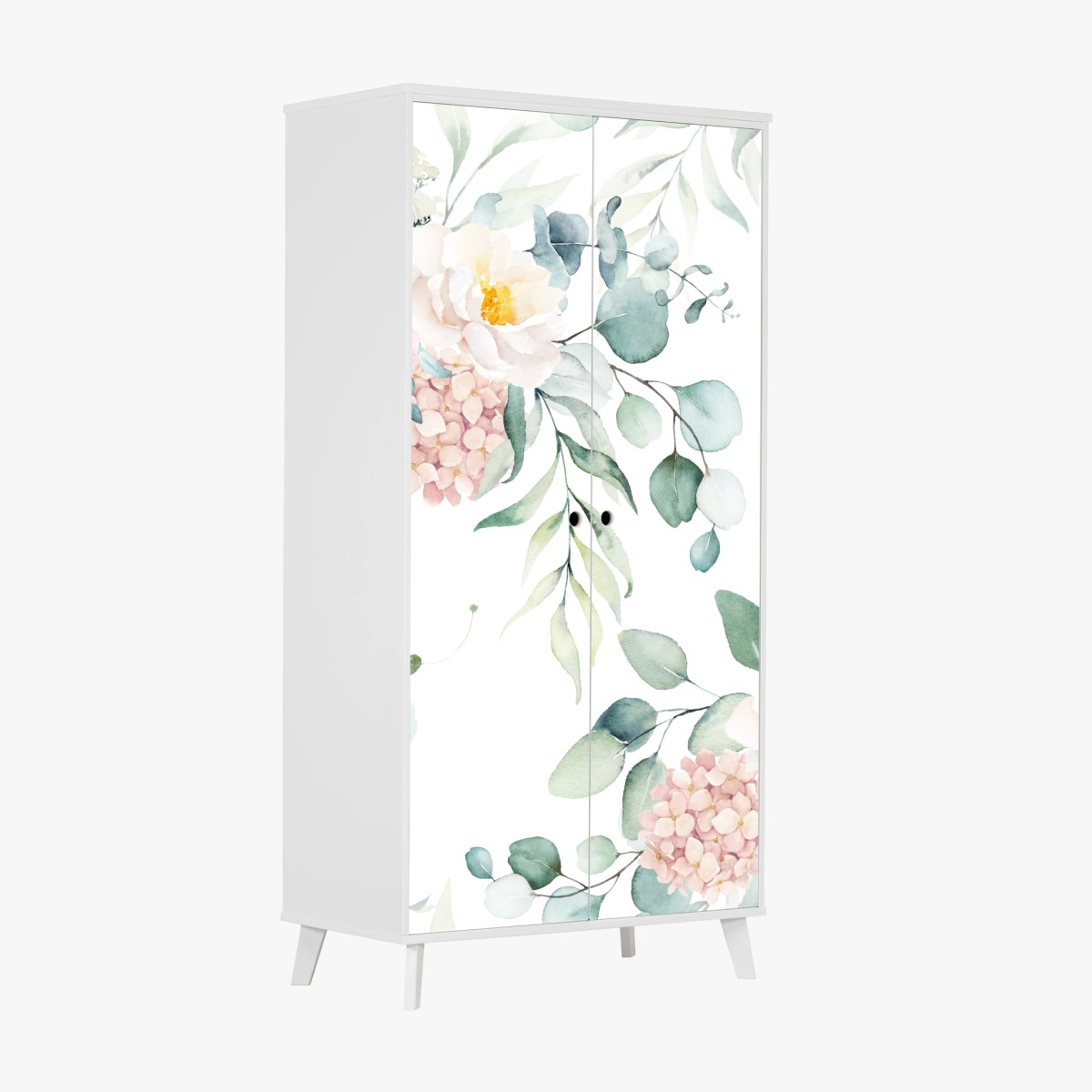 Schrankaufkleber zarter aquarellblumenstrauß – Wallnifity®