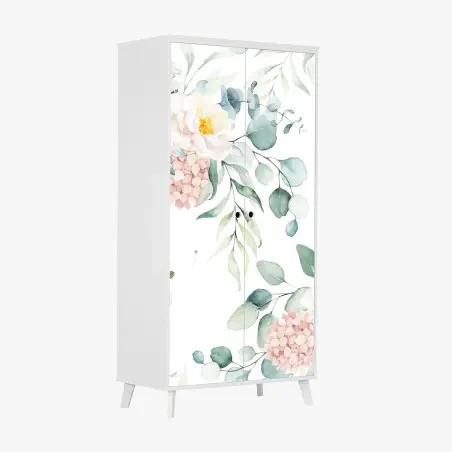 Schrankaufkleber zarter aquarellblumenstrauß – Wallnifity®
