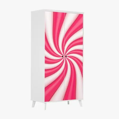 Schrankaufkleber rosa bonbonspirale – Wallnifity®
