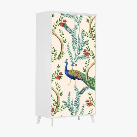 Schrankaufkleber pfau zwischen granatästen – Wallnifity®