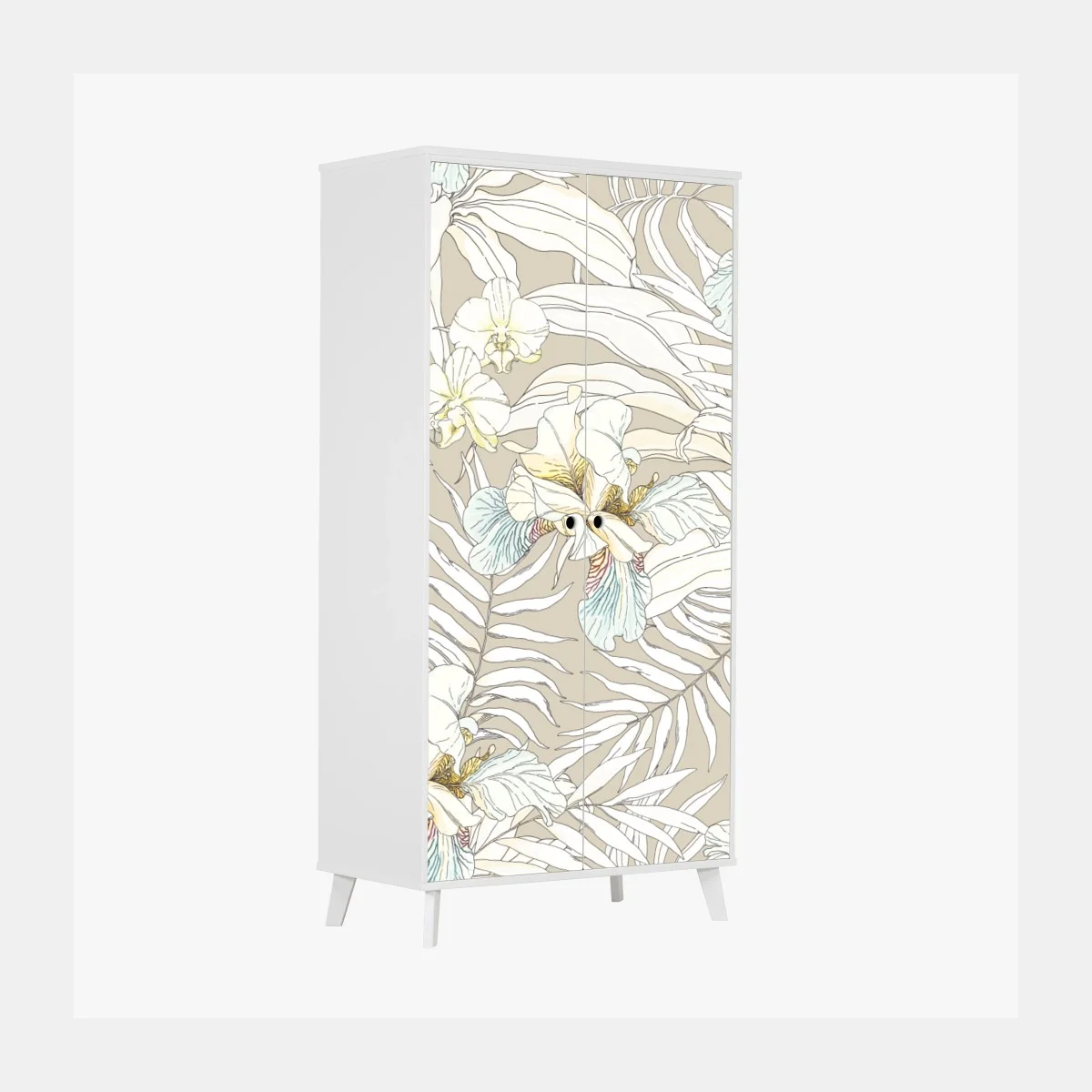 Schrankaufkleber tropisches kakadu-blumenmuster – Wallnifity® Schrankaufkleber tropisches kakadu-blumenmuster – Wallnifity®