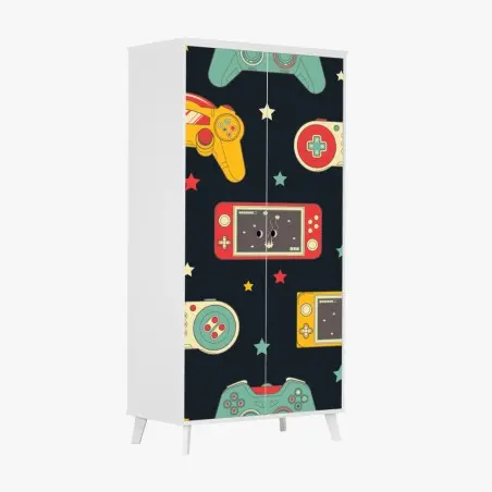 Schrankaufkleber retro gamecontroller muster – Wallnifity®