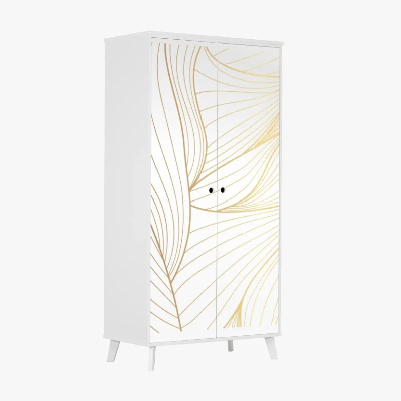 Schrankaufkleber goldene fließende linien abstraktes design