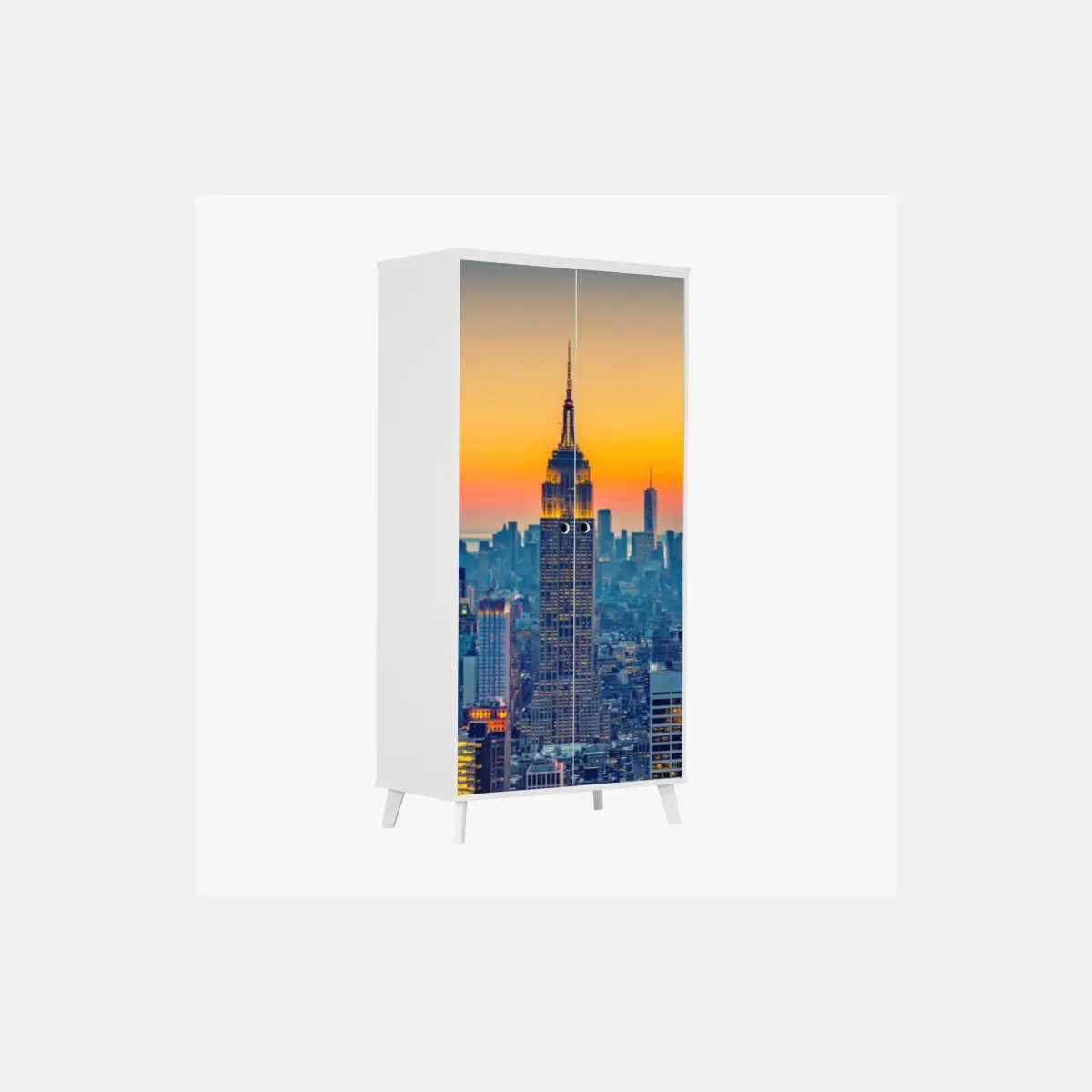 Schrankaufkleber sonnenuntergang über New York – Wallnifity®
