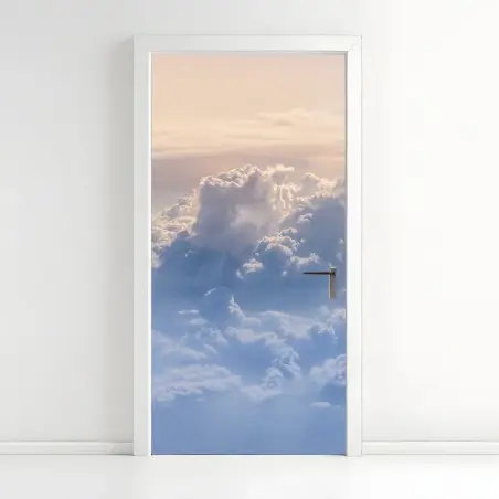 Türaufkleber sanfte wolken über dem blauen himmel – Wallnifity®