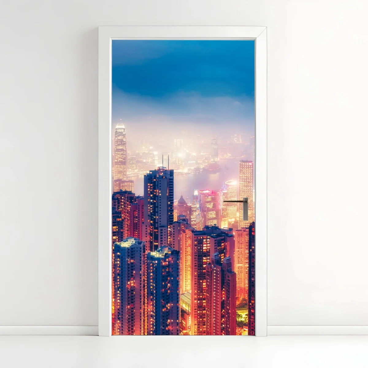 Türaufkleber Hongkong nächtliche skyline vom Victoria Peak – Wallnifity® Türaufkleber Hongkong nächtliche skyline vom Victoria Peak – Wallnifity®