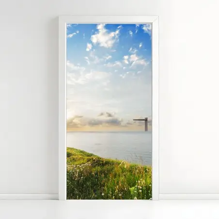 Türaufkleber sonniger küstenpfad zum meer – Wallnifity®