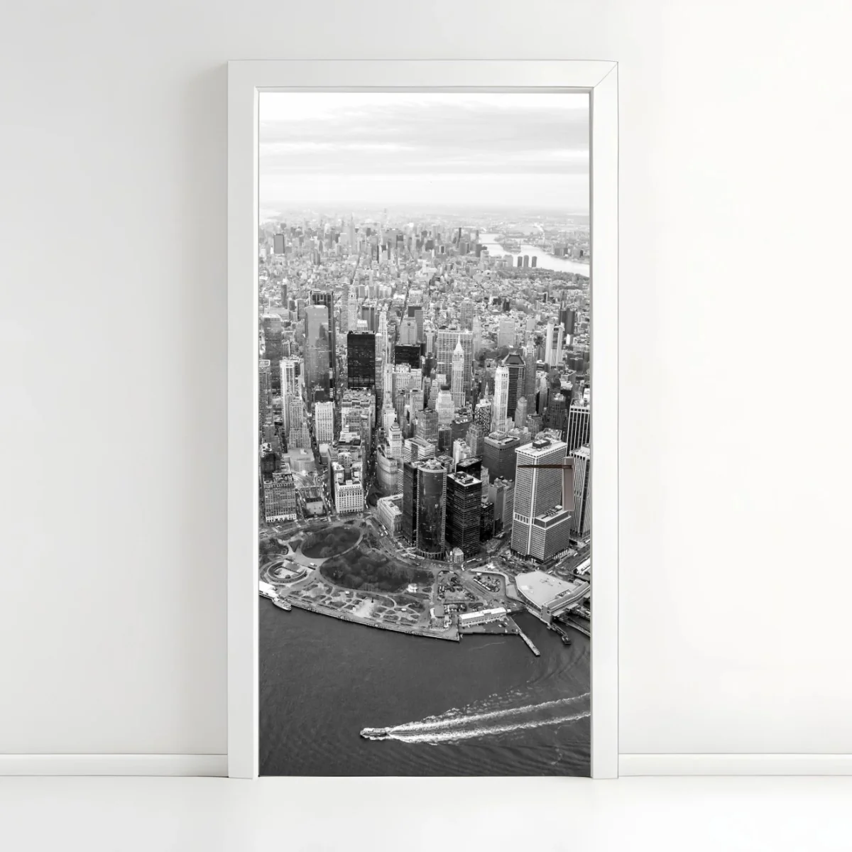 Türaufkleber Manhattan skyline aus der luft – Wallnifity® Türaufkleber Manhattan skyline aus der luft – Wallnifity®