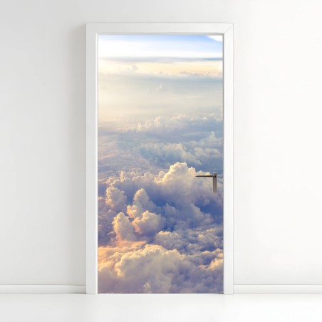 Türaufkleber sonnenbeschienene wolken über dem horizont – Wallnifity®