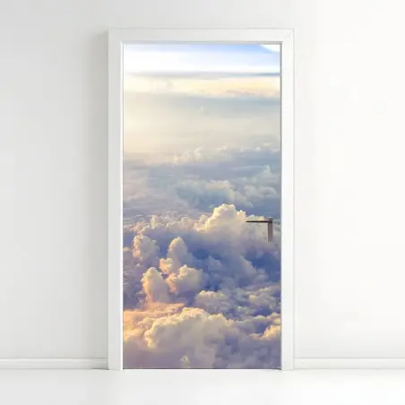 Türaufkleber sonnenbeschienene wolken über dem horizont – Wallnifity®