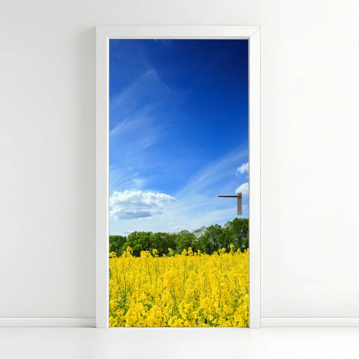 Türaufkleber polnisches rapsfeld unter blauem himmel – Wallnifity® Türaufkleber polnisches rapsfeld unter blauem himmel – Wallnifity®