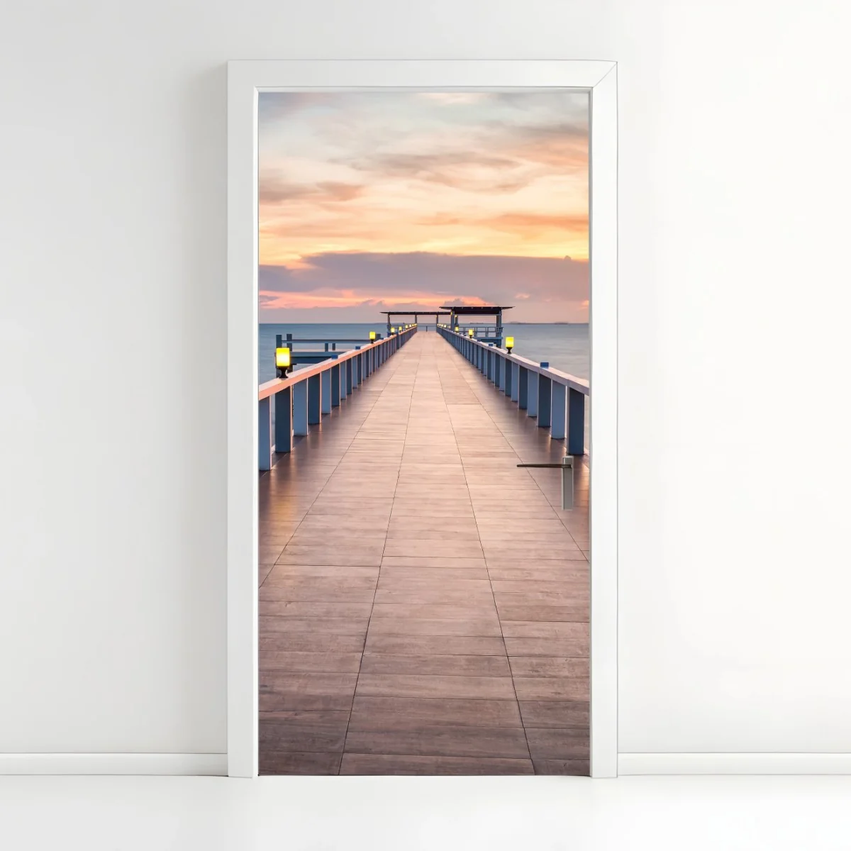 Türaufkleber seebrücke bei sonnenuntergang – Wallnifity® Türaufkleber seebrücke bei sonnenuntergang – Wallnifity®