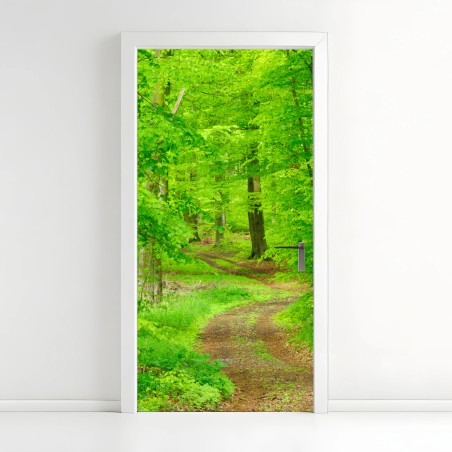 Türaufkleber ruhiger waldweg im frühling – Wallnifity®