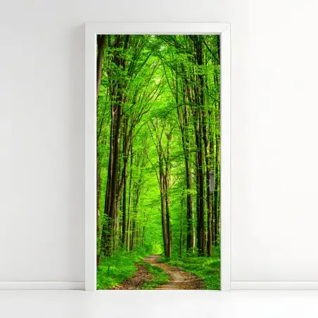 Türaufkleber üppiger grüner waldweg – Wallnifity®