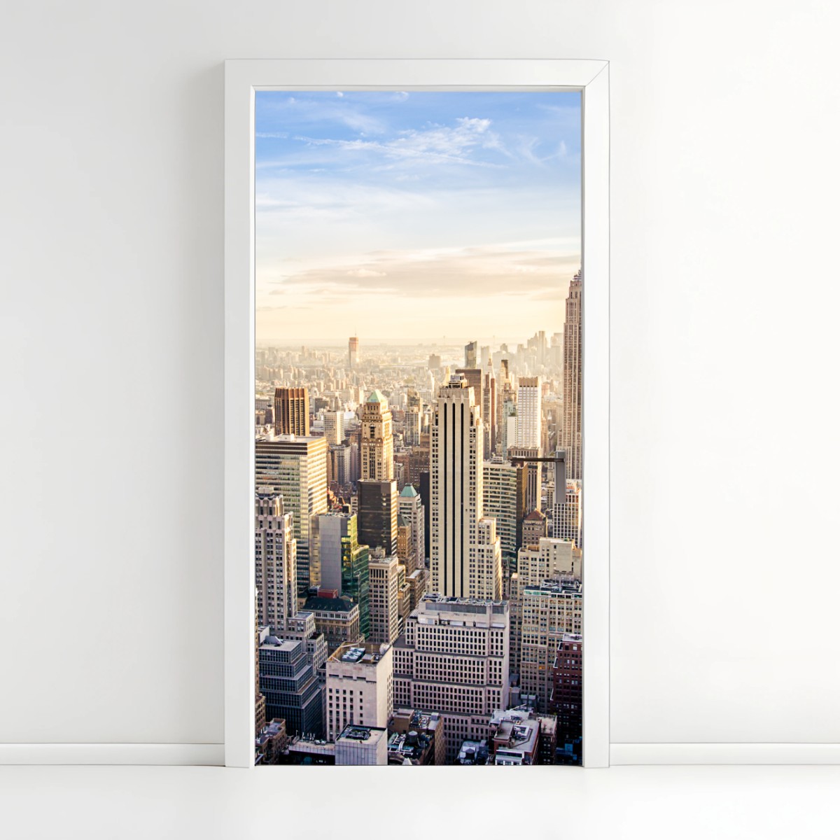 Türaufkleber New York skyline im morgenlicht – Wallnifity®