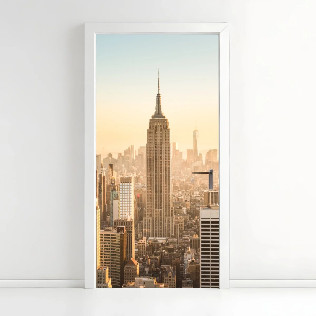 Türaufkleber New York skyline im goldenen licht – Wallnifity® Türaufkleber New York skyline im goldenen licht – Wallnifity®
